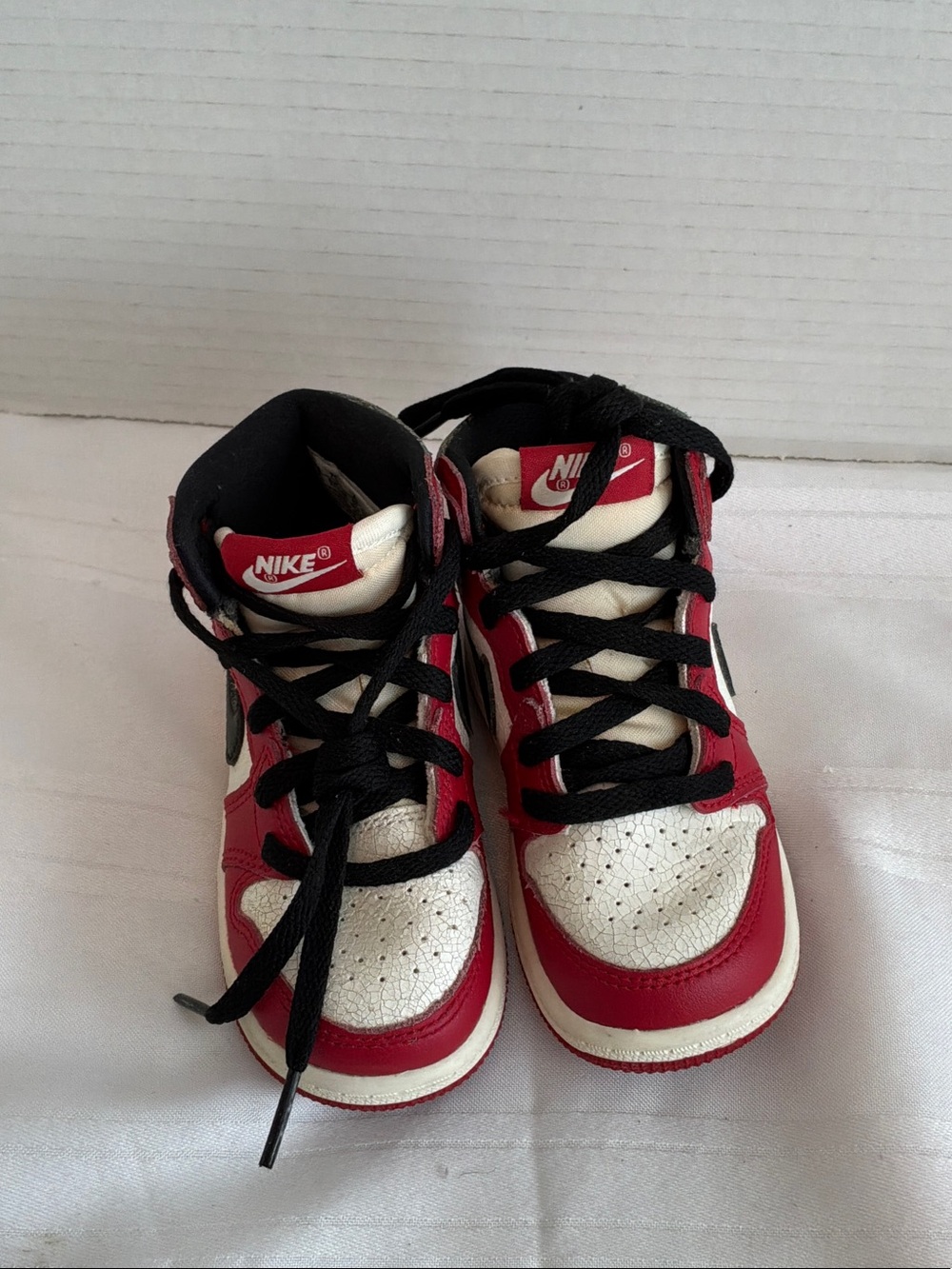Nike Kids Red, White and Black High-Top Sneakers